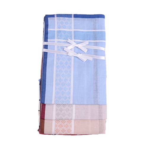 oshhni 12 Pcs Lenço Masculino Tecido de Algodão Tecido Listrado Quadrado com Bolso Lenço