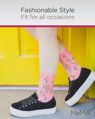 Image of MeMoi Cactus Rayan Blend Crew Socks