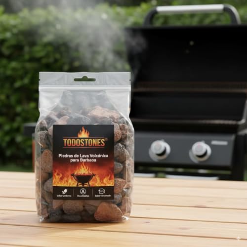 Piedras para Barbacoa Natural de Uso Exclusivo para cocinar en Barbacoa de Gas (Caja de 2 kG) 8435632086993