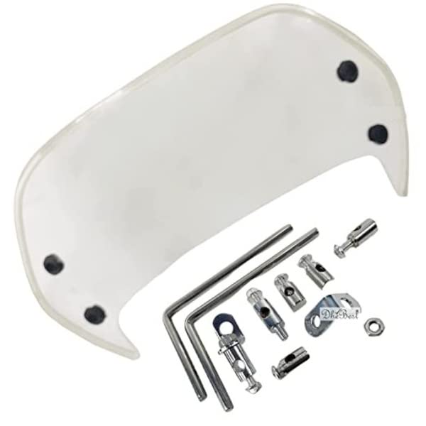 Image of Dhe Best Bike Visor Windshield /Wind Deflectors with Fittings White Compatible for TVS Jupiter