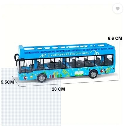 Image of City Transport Double Decker Bus Toy Open Door Deluxe Bus Toy (Blue, Green, Red, Yellow, Pack of: 1)