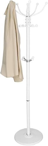 Miniatura 4 de Home Basics Perchero de pie con 16 ganchos con base de arenisca (1, blanco)