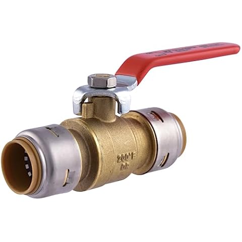 SharkBite Max 3/4 Inch Ball Valve, Push To Connect Brass Plumbing Fitting, Water Shut Off, PEX Pipe, Copper, CPVC, PE-RT, HDPE, UR22185A Cover