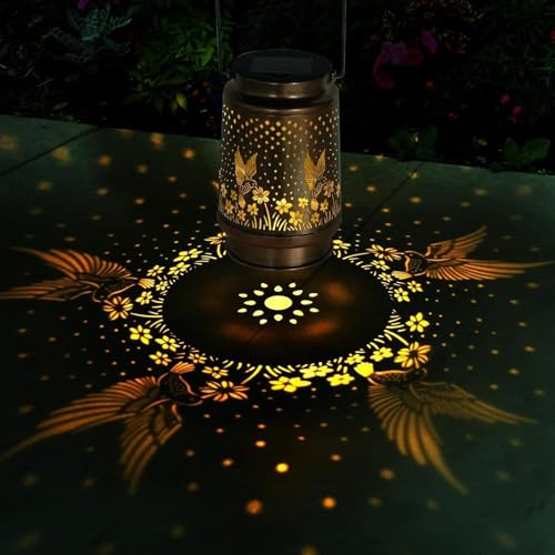 Farol solar colibrí decorativo e impermeable para decoración de senderos y patios 3