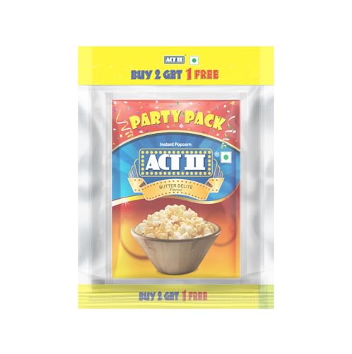 Image of Act II Instant Popcorn Party Pack, Butter Delite, 3x150g (Buy 2 Get 1 Free)