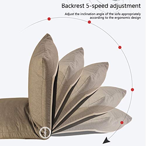 Silla plegable ajustable con respaldo, reclinable de 6 velocidades, funda extraíble lavable, ideal para sala de estar, dormitorio y ventana de bahía