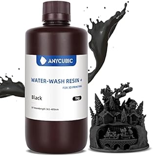 ANYCUBIC Upgraded Water Washable 3D Printer Resin, 405nm LCD UV-Curing Photopolymer Resin with High Precision and Low Shrinkage for 8K Capable LCD/DLP/SLA 3D Printing(Grey,1kg)