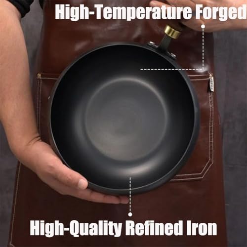 28 cm Gusseisen-Schmortopf, unemaillierte antihaftbeschichtete Eisenpfanne mit Holzdeckel, handgeschmiedet für hohe Hitze Kochen und Köcheln, langlebiges Küchenzubehör 4 28 cm Gusseisen-Schmortopf, unemaillierte antihaftbeschichtete Eisenpfanne mit Holzdeckel, handgeschmiedet für hohe Hitze Kochen und Köcheln, langlebiges Küchenzubehör