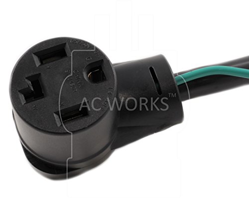 Ac Works 30 Amp 3-Prong Dryer Wall Outlet Adapter (To 4-Prong 30 Amp Dryer Plug) #TOP3