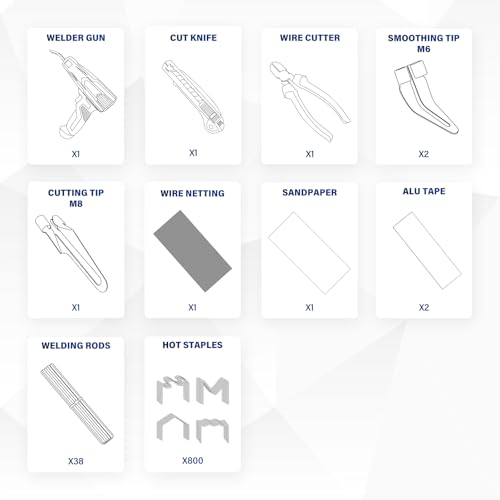 Allturn Plastic Welder, 2 in 1 Plastic Welding Kit, Hot Staples Weld Gun, Car Bumper Repair Kit for Most Plastics, Patent Number D970324(Yellow)