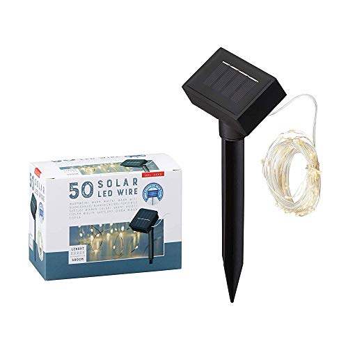 1 x LED Solar Lichterkette Kupferdraht Dekorative Beleuchtung 50 LED Lichter (1 LED Lichterkette)