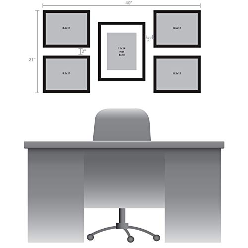Designovation Gallery Wood Document Frame Set For Customizable Wall Display, 8.5X11, Black, Pack Of 4 #TOP3