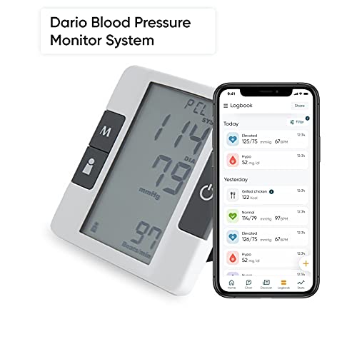 Dario Blood Pressure Monitor | Accurate Bp Machine With Adjustable Cuff (8.75-16.5In) & Carry Case - Unlimited Readings Via Bluetooth App #TOP6