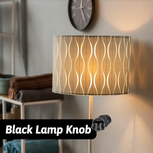 Image of 2 Pack 1 /2 Inch Tall Solid Lamp Finial Black Lamp Finials Caps Tapped 1 /4-27 Knob Lamp Accessories for Lamp Shade Holder Harp Tops