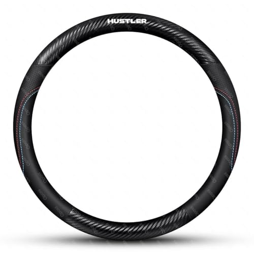 スズキ ハスラー 車用ステアリングホイールカバー ハスラー MR52S MR92S 車用動車ステアリングカバーおしゃれ通気性がよい 滑り防止オールシーズン対応普通車 ハンドル保護カバー多車種適応円形37〜38CM(ブラック)