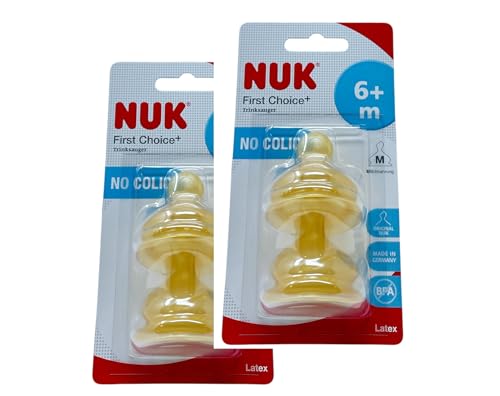 Nuk Latex 10121020 tetinas First Choice +, tamaño 2 (para 6 meses) M, 2-pack (2 x 2er Blister)