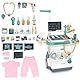 deAO Artztkoffer Dokotorset Rollenspiel Kinder, Doktorkoffer Arztwagen Spielzeug mit Stethoskop Thermometer Spritze Arzt Set Doktor Medical Spielzeug Geschenke für Kinder ab 3 (Rosa)