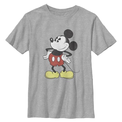 Vêtement Disney garçon t-shirt gris col rond en taille S pour enfant actif