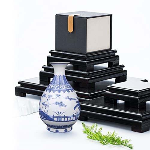 Présentoir en bois pour théière vase bonsaï support de base carré noir