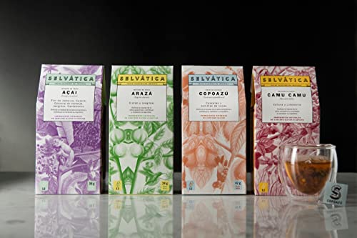 Selvatica - Amazonian Wild Fruit Infusions Blend, Copoazu 12 Nude Tea Bags, Pack Of 4 Carton Boxes (1,48 Oz Each) 100% Natural - No Sugar #TOP4