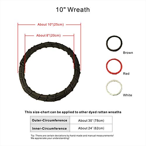 Ougual Diy Crafts Natural Rattan Coloring Wreaths (White, 10-Inch, 3-Pack) #TOP2