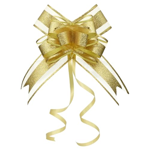 KLOVYRA gold glitter pull bows