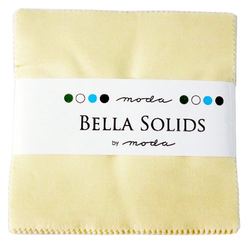Moda Basics Bella Solids Snow 9900-11 Charm Pack, Set of 42 5-inch (12.7cm) Precut Cotton Fabric Squares