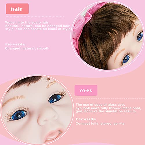 Hengqiyuan 50cm 20Zoll Reborn Babypuppe wie Echtes Baby Weiche Silikon Vinyl echt Babypuppen Lebensechte Puppe… – Bild 5