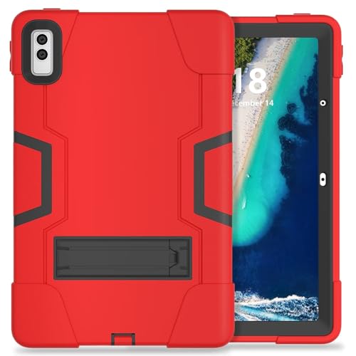 Protège Écran Brisé Lenovo Tab M10 5G Coque Robuste Antichoc Rouge et Noir