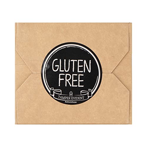Autocollant noir et blanc sans gluten inviolable pour livraison de repas