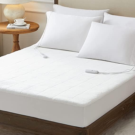 HomemateHeated Mattress Pad California King Size, Electric Mattress Pad King 5 Heated Setting Coral Fleece, Bed Warmer with Dual Controller & Auto Off 10 Hours, Fit Up to 21 Inch, 84"x72"
