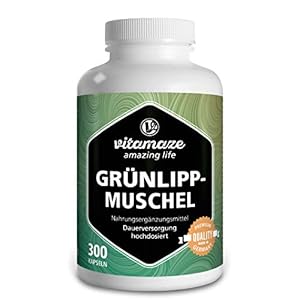 Groenlipmossel Capsules hoog gedoseerd: 1500 mg Groenlipmossel Poeder uit Nieuw-Zeeland per Dagelijkse Dosis, 300…