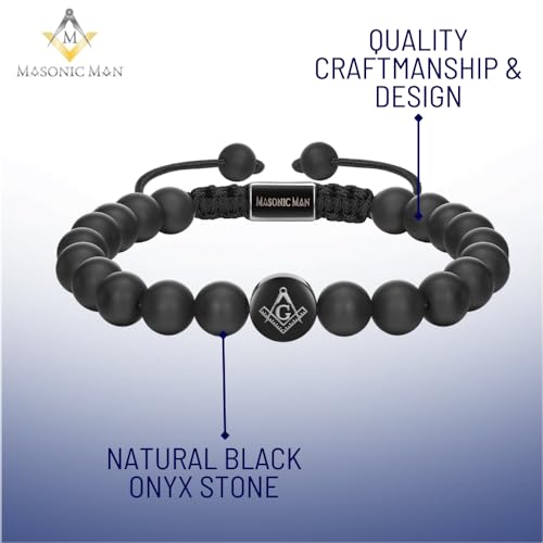 MasonicMan Mens Masonic Bracelet Freemasonry Gift Mason Logo2