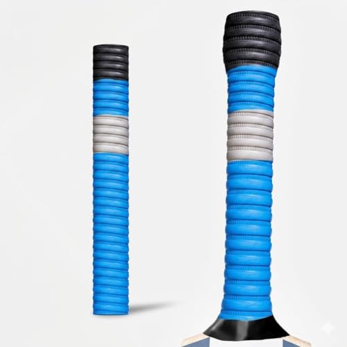 Image of Professional Cricket Bat Handle Coil Grips with Better Shock Absorption | Soft Rubber for Better Swing | Durable, High-Quality Batting Grip for All Cricket Players, Pack of 1 (Blue)