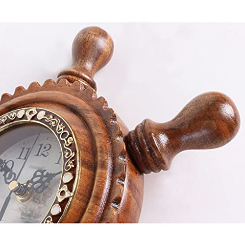 Reloj de mesa de madera maciza de cuarzo silencioso para sala de estar 7