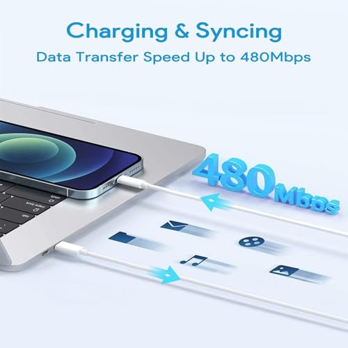 Image of Madhabi 60W USB-C Power Adapter Charger with 6.6ft Type-C to C Cable, Fast Charging Replacement for MacBook Pro 13 /14 Inch, MacBook Air, iPad Pro & USB-C Laptops