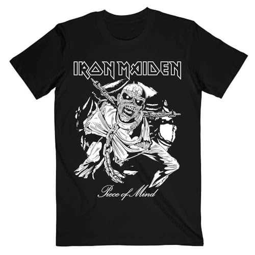 T-shirt Iron Maiden Piece of Mind vêtement groupe de musique rock noir vintage