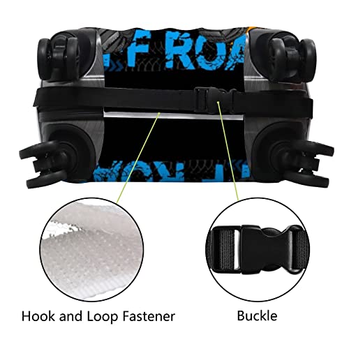 Hapuxt Luggage Cover Spandex Travel Suitcase Protector Green Monster Truck Boy Washable Baggage Cover L Fits 26-28 Inch Luggage3