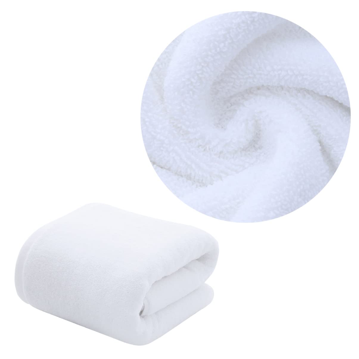 Serviette de bain blanche coton épais grande serviette pour douche absorbante maison
