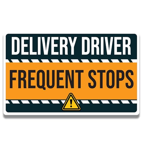 Image of Magnet Me Up Caution Frequent Stops Delivery Driver Magnet Decal, 5x8 inch, Heavy Duty Automotive Magnet for Car, Truck, SUV, Any Magnetic Surface, for Flex Delivery Driver, Crafted in USA
