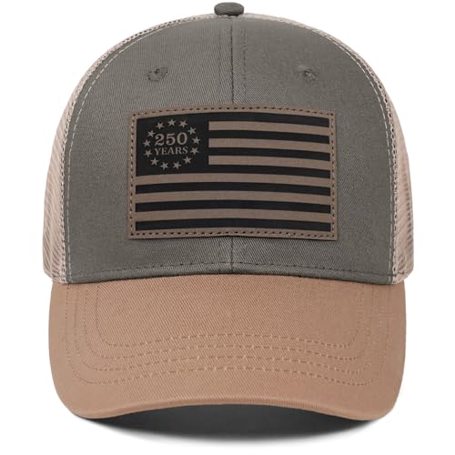 SaryHome USA 250th Anniversary Hat 1776-2026 Adjustable Patriotic Trucker Hat Retro Patriotic Baseball Cap for Men Women