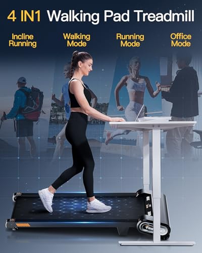 Image of Akluer 13% 6-Level Walking Pad with Auto Incline - Treadmill with Auto Incline and Remote Control, 330Lbs Capacity Portable Under Desk Treadmill for Home Office, LED Display