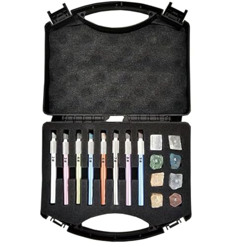 Gslxheal Mohs Hardness Test Kit 2-9, Mineral Hardness Tester Pens with Forged Tips, Industrial Mineral Identification Kit for Ceramic Floor Glass Gems Jade Jewelry