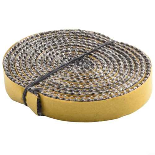 Cuerda de estufa de fibra de vidrio para puerta cortafuego y sellado de vidrio, 10 mm por 2 mm, adecuada para necesidades de sellado de puertas de horno, horno y chimenea (15 mm)