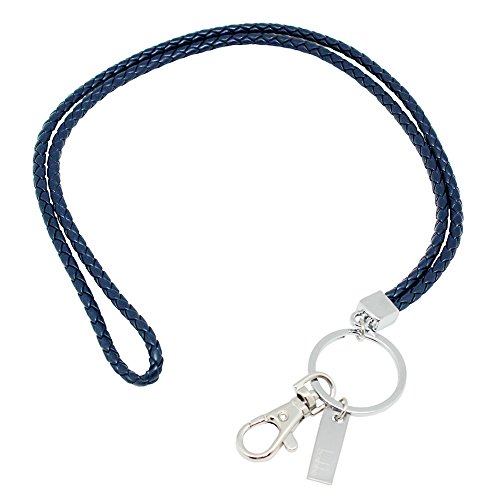Boshiho Office Lanyard, PU Leather Lanyard Neck Strap with Strong Clip and Keychain for Keys ID Badge Holder, USB