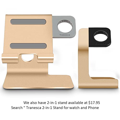 Tranesca Charger Stand Holder Dock Compatible With Apple Watch Series 8/7/6/5/4/3/2/1 And Se (38Mm / 40Mm / 41Mm / 42Mm / 44Mm / 45Mm) - Gold - Must Have Watch Accessories #TOP4