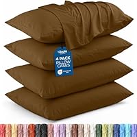 SONIT - Set 4 Federe Blu Royal Cuscino Letto 50x80 cm 100% Cotone con Chiusura a Busta, Morbidi e Traspiranti, Letto Matrimoniale, Fodere Guanciale Lavabili Biancheria Letto, Made in Italy