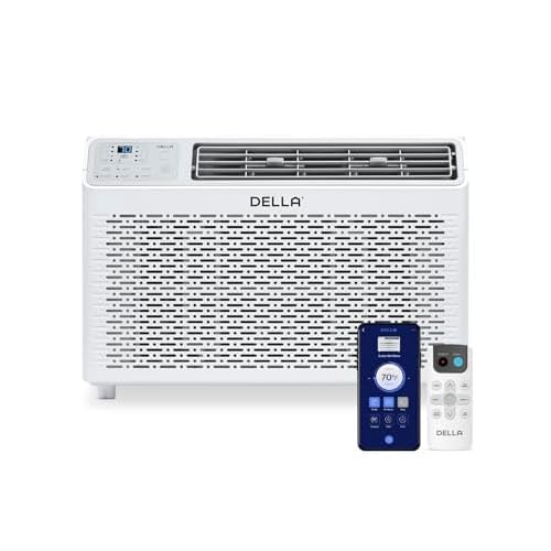 DELLA 12000 BTU Energy Saving Window Air Conditioner, Work with Alexa, Cools Up to 550 Sq. Ft, GEO Location, AC Unit with WIFI Smart Controls, Remote,