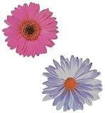 2 tlg. Set Tattoos / Sticker als Margerite / Gerbera / Chrysantheme - selbstklebend und wiederverwendbar