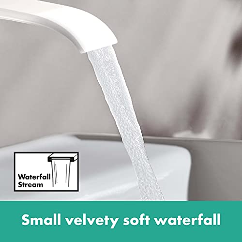 hansgrohe Waschtischarmatur Vivenis, Wasserhahn Bad mit Auslauf Höhe 80 mm, mit Zugstange, Badarmatur wassersparend, Mattweiß
